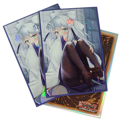 Özel Anime Kart Kollu Yugioh Japonya Boyutu 62x89mm Katı Sanat Baskılı Oyun Kartı Kollu Plastik Ticaret Kartı Kollu